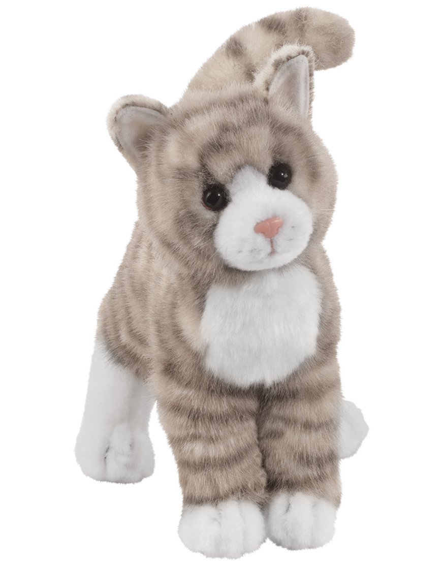 Gråtabby kat, 25cm - Douglas Tøjdyr